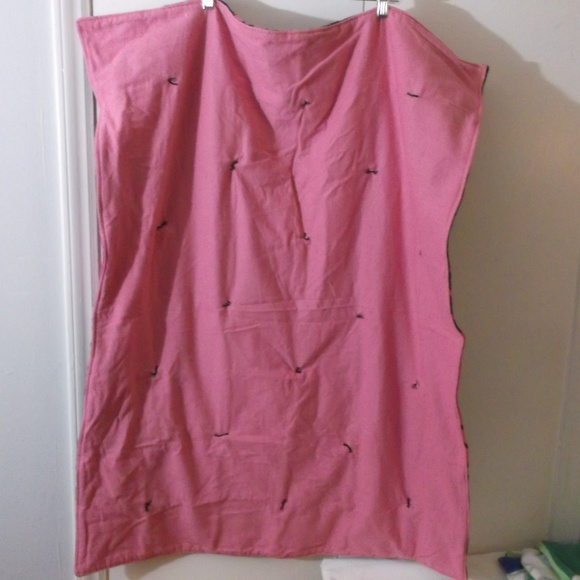 Pink Brown Blk Fleece Flannel Quilt Lap Baby Car - Picture 3 of 3